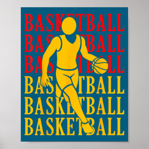 Póster Entrenador de jugador de baloncesto infantil Fan B