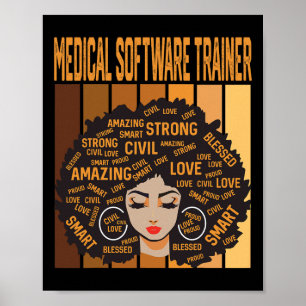 Póster Entrenador de software médico Orgulloso Mes de la 