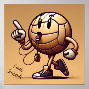 Póster Entrenador de voleibol