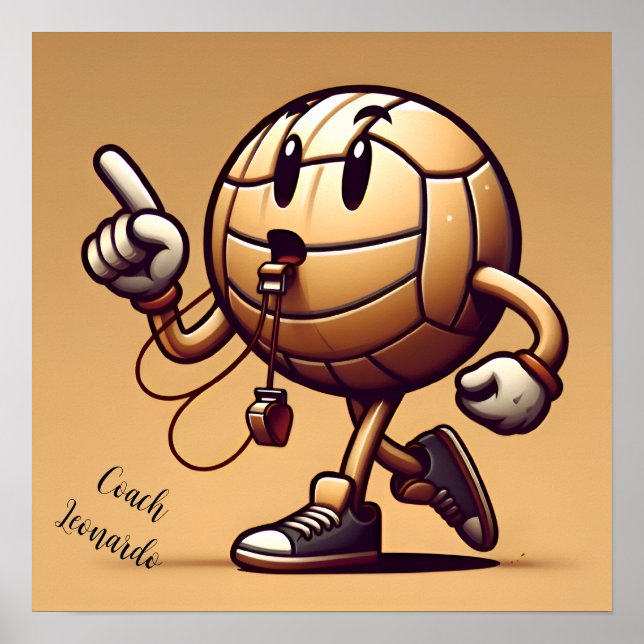 Póster Entrenador de voleibol (Frente)