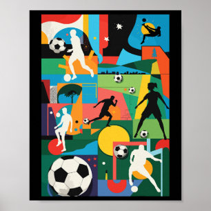 Póster Entrenador del equipo de fútbol Fans tiro libre ju