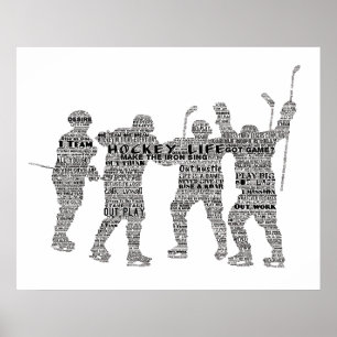 Póster Entrenador del equipo del jugador de hockey Motiva
