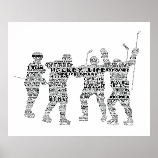 Póster Entrenador del equipo del jugador de hockey Motiva (Frente)