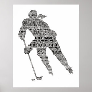 Póster Entrenador del equipo del jugador de hockey Motiva