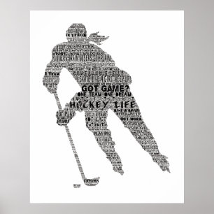 Póster Entrenador del equipo del jugador de hockey Motiva