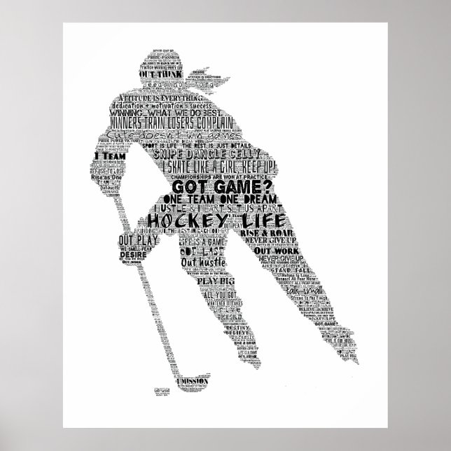 Póster Entrenador del equipo del jugador de hockey Motiva (Frente)