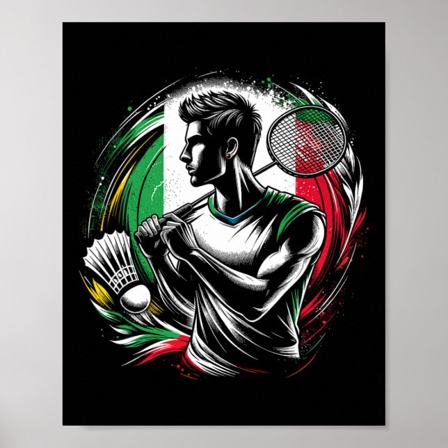 Póster Entrenador deportivo italiano de Dminton Player (Frente)