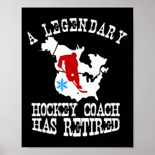 Póster Entrenador legendario de hockey se ha retirado Par