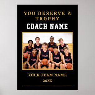 Póster Entrenador Mereces un Trofeo Foto Baloncesto