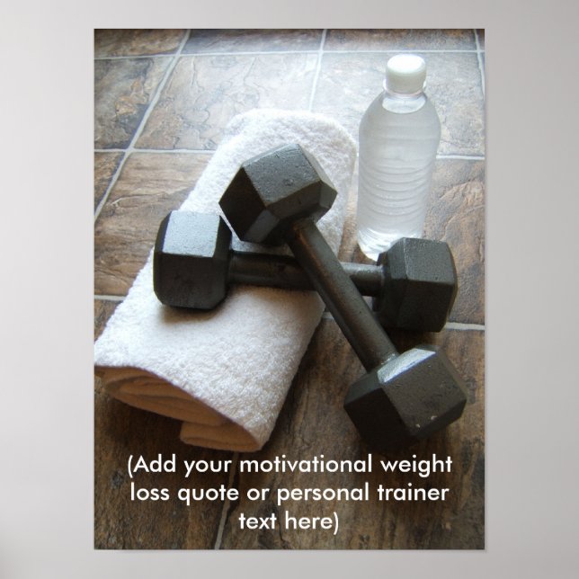 Póster Entrenador personal o apto toalla y agua (Frente)