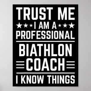 Póster Entrenador Profesional de Biatlón Funny Coach de B