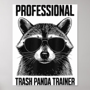 Póster Entrenador Profesional de Mapaches de Basura