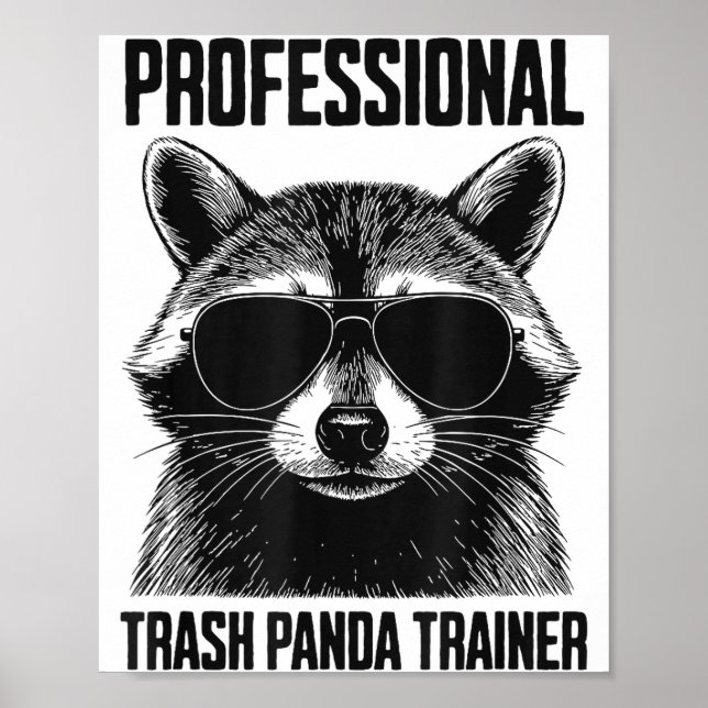 Póster Entrenador Profesional de Mapaches de Basura (Frente)
