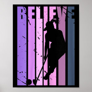 Póster Entrenadora Genial Retro Hockey Sobre Césped Femen