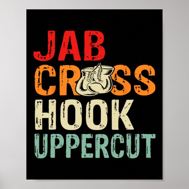 Póster Entrenamiento de Boxeador de Jab Cross Hook Upperc (Frente)