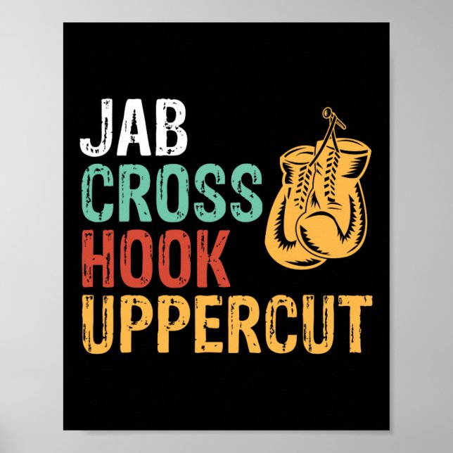 Póster Entrenamiento de boxeador de Jab Cross Hook Upperc (Frente)