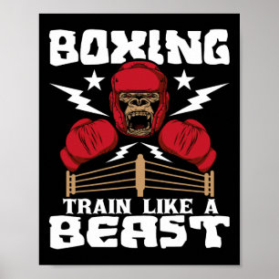 Póster Entrenamiento de boxeo como una bestia - Kickboxin