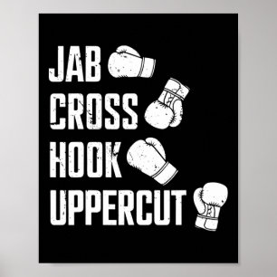 Póster Entrenamiento de Boxeo de Jab Cruz Hook Uppercut K