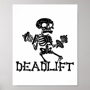Póster Entrenamiento de esqueleto de Halloween con peso m