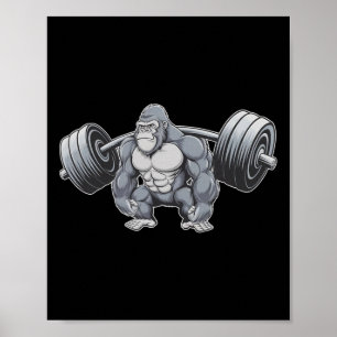 Póster Entrenamiento de gimnasio de fitness de levantamie