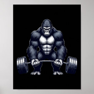 Póster Entrenamiento de gimnasio de fitness de levantamie