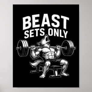 Póster Entrenamiento de gimnasio de lobo solo con series