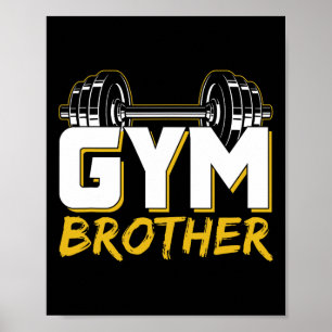 Póster Entrenamiento de hermano de gimnasio Fitness Ejerc