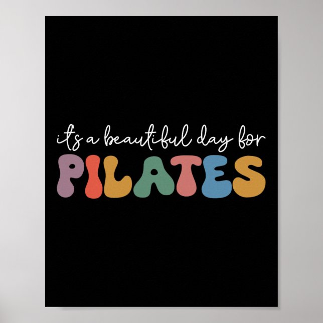 Póster Entrenamiento de instructor amante de Pilates retr (Frente)