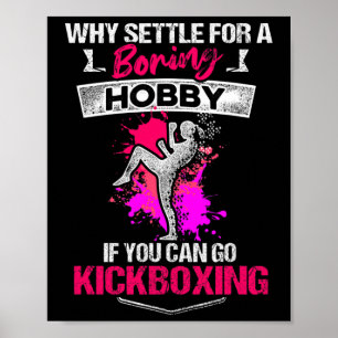 Póster Entrenamiento de kickboxing aburrido de kick boxin