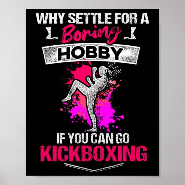 Póster Entrenamiento de kickboxing aburrido de kick boxin (Frente)