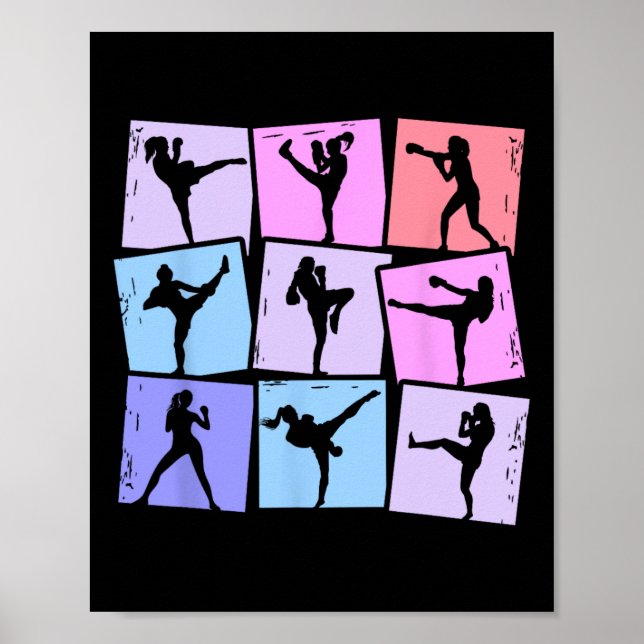 Póster Entrenamiento de kickboxing kickboxer Muay Thai ch (Frente)
