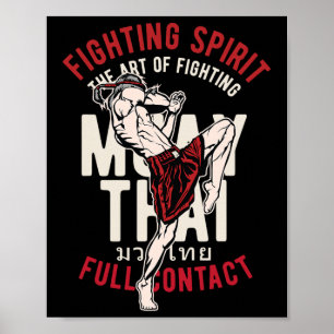 Póster Entrenamiento de lucha de kickboxing de Muay Thai 