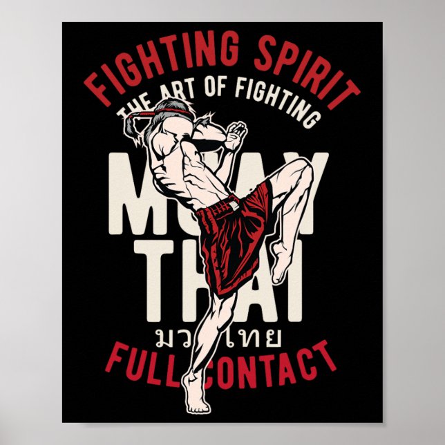 Póster Entrenamiento de lucha de kickboxing de Muay Thai  (Frente)