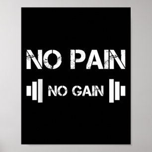 Póster Entrenamiento de Motivación Sin Dolor No Hay Ganan