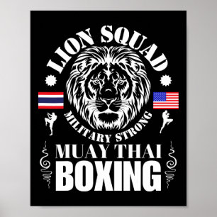 Póster Entrenamiento de Muay Thai de Kickboxing de MMA de