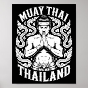 Póster Entrenamiento de Muay Thai Kickboxing Tailandia Vi