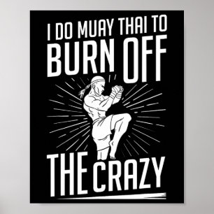 Póster Entrenamiento de Muay Thai Luchador Kickboxing Pri
