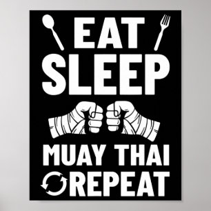 Póster Entrenamiento de Muay Thai Luchador Kickboxing Pri