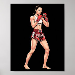 Póster Entrenamiento de Muay Thai para mujeres