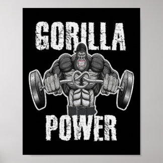 Póster Entrenamiento de musculación con fuerza de gorila