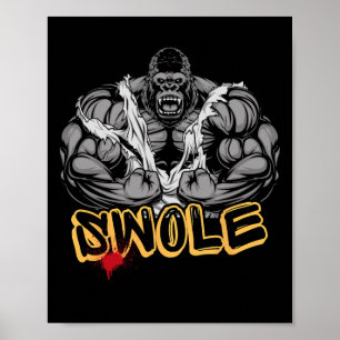 Póster Entrenamiento de musculación fuerte modo Gorilla S