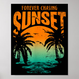 Póster Entrenamiento de persecución del atardecer para si