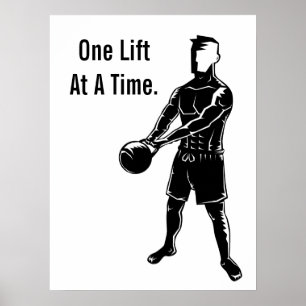 Póster Entrenamiento de pesas Kettlebell Fitness Motivaci