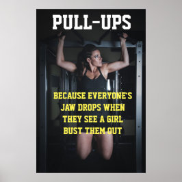 Póster Entrenamiento de Pull-Ups para Chicas Motivación p