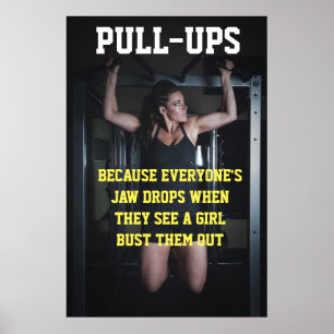 Póster Entrenamiento de Pull-Ups para Chicas Motivación p
