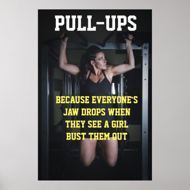 Póster Entrenamiento de Pull-Ups para Chicas Motivación p (Frente)