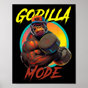 Póster Entrenamiento en modo gorila de construcción de bo