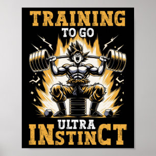 Póster Entrenamiento Para Ir Ultra Instinto Gym Halterofi