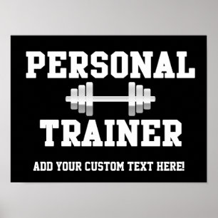 Póster Entrenamiento personal en tontería blanca y negra