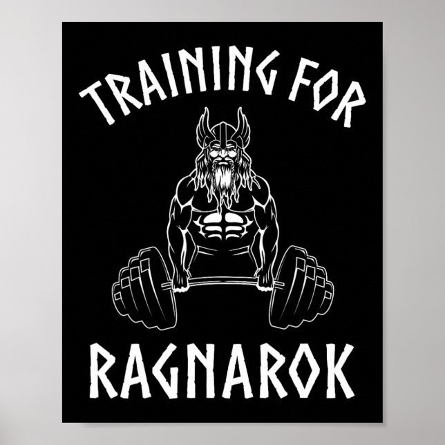 Póster Entrenamiento Viking Para Ragnarok Shirt Norse Gym (Frente)